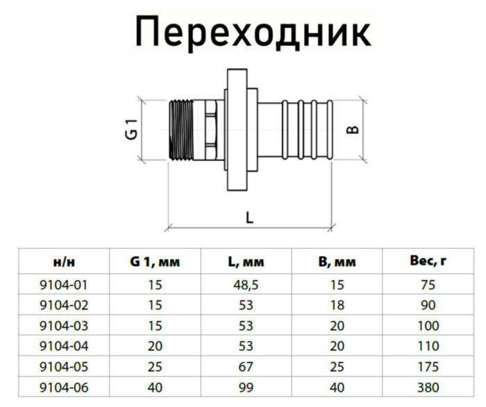 Переходник для шланга латунный Aquasfera 9104 DN 25x25 PN 25 резьба - 1''x25, разъемный, резьбовой НР-НР, 9104-05