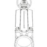 Задвижка GROSS DN 1000 PN 2 шиберная с выдвижным штоком c редуктором 2