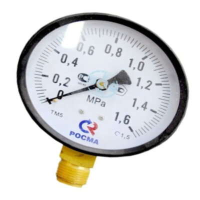 Манометр гидрозаполненный ТМ-320P.20 радиальный Дк63мм 0-1,6 МПа кл.1,5 G1/4" силикон Росма 00000030536