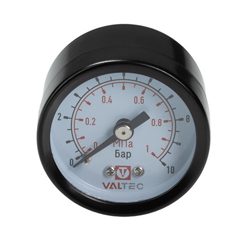 Манометр-индикатор VALTEC VT.TM40.T.01 1/8'' (0…10 бар) Дкорп=40мм пружинный осевой 3