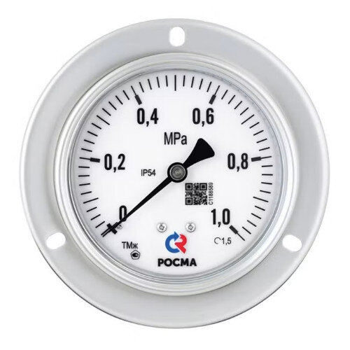 Манометр РОСМА ТМж-520ТЭКТ (0...1,6 MПa) Дкорп=100мм кл. 1,5 M20х1,5 железнодорожный без подсветки, эксцентрический 00000041493