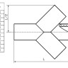 Крестовина 1200 мм SDR13,6 45° ПЭ100 равнопроходная сварная сегментная ПНД 2