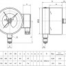 Мановакуумметр РОСМА ТМВ-621Р.05 (-0,1...0,15 МПа) Дкорп=150мм кл. 1,5 M20x1,5 коррозионностойкий виброустойчивый с ЭКП радиальный 00000014095 2
