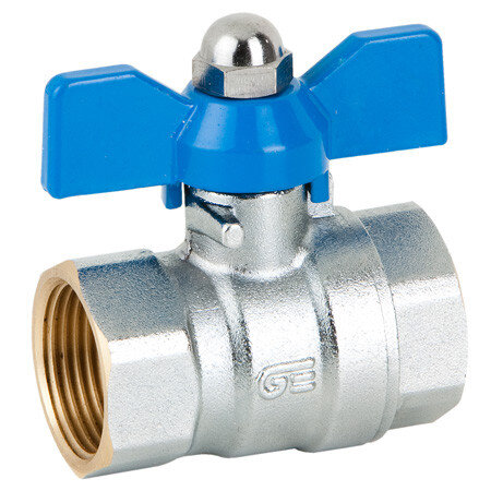 Кран шаровой латунный GENEBRE 3035 Ду15 Ру25 резьбовой ВР/ВР бабочка