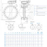 Затвор DENDOR 021F DN 1400 PN 10 поворотный дисковый фланцевый с редуктором 2