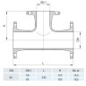 Тройник фланцевый HAWLE 8510 DN 65-50 PN 16 3