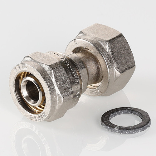 Переходник VALTEC VTm.322 ВР 1/2" DN 16x15 PN 10 с накидной гайкой латунный никелированный 4