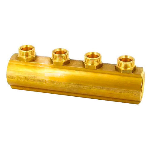 Коллектор распределительный Tiemme 1970035 4 отвода ВР-НР 1 1/4"х3/4" DN 32 PN 10 без регулировки