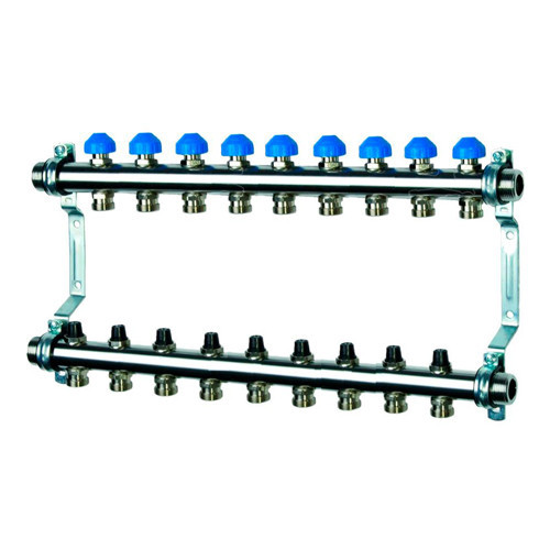 Коллекторная группа Watts HKV 2010-VA 9-ти контурный НР 1"x3/4" DN 25 PN 6 с регулирующими клапанами