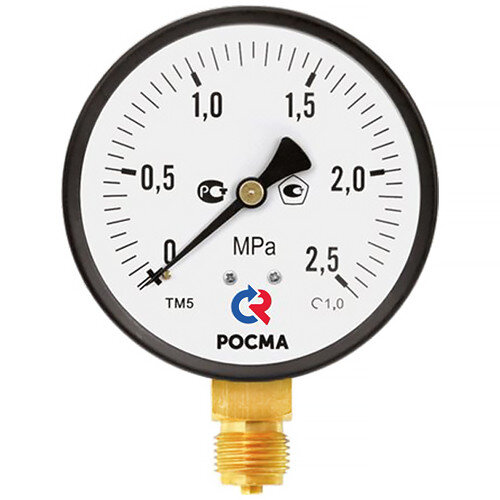 Манометр РОСМА ТМ-310Р.00 (0...0,1 МПа) Дкорп=63мм кл. 1,5 G1/4" общетехнический с повышенным кл.т. радиальный 00000006698