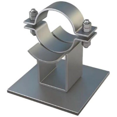 Опора Дн 325 10 ОСТ 24.125.151-01 неподвижная двуххомутовая с ребром жесткости