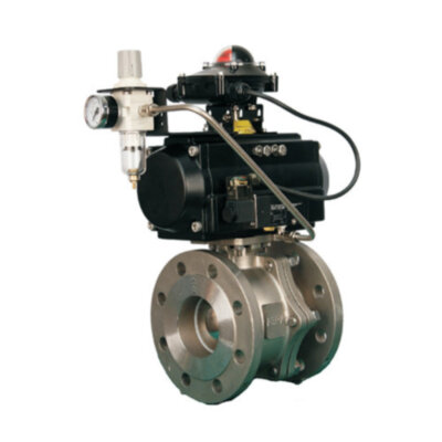 Кран шаровой ABRA BV-41 SR DN 150 PN 16 с пневмоприводом нержавеющая сталь