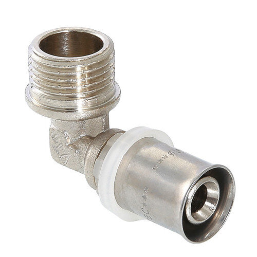 Угольник 90 градусов VALTEC VTm.253 НР 1/2" DN 20x15 PN 10 латунный никелированный