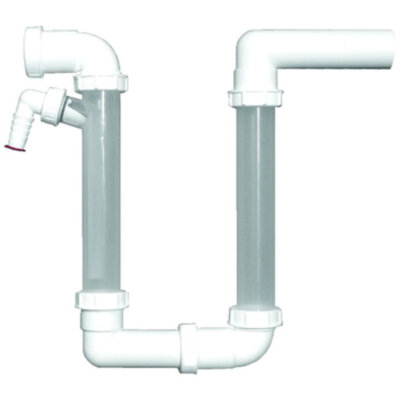Сифон для кондиционеров с высотой водяного затвора 140-320мм HL136.2 DN40 с конусной гайкой 6/4", горизонтальный выпуск
