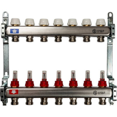 Коллектор STOUT с расходомерами 7 выходов