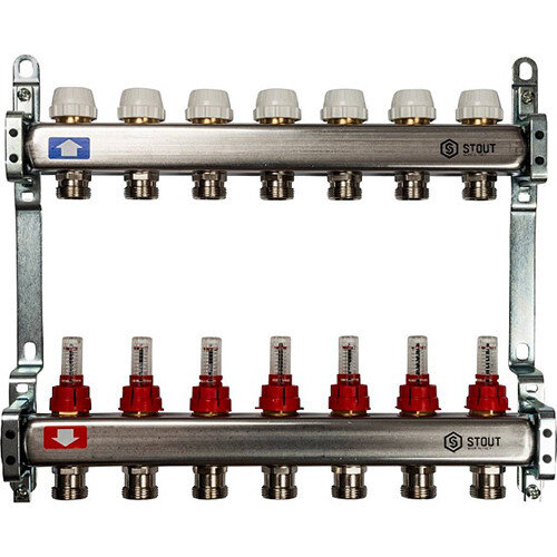 Коллектор STOUT с расходомерами 7 выходов
