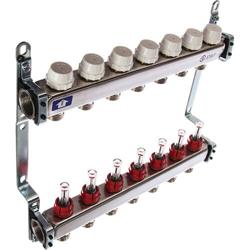 Коллектор STOUT с расходомерами 7 выходов