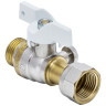 Кран шаровой латунный для манометра Aquasfera Standard 1125 DN 20 PN 40 резьба - 1/2''x1/2'', покрытие - никель, полнопроходной резьбовой НР-ВР с накидной гайкой, ручка-бабочка белая 1125-02 3