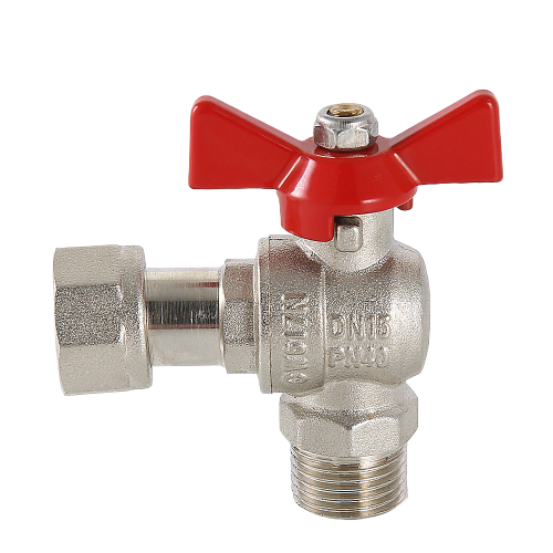 Кран шаровой VALTEC 1/2" Ду15 Ру40 угловой с накидной гайкой 3/4" и наружной резьбой VT.267.N.0405 2