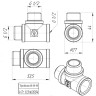 Латунный тройник VALTEC 1/2"  с двумя переходами на наружную резьбу VTr.133.N.0004 4