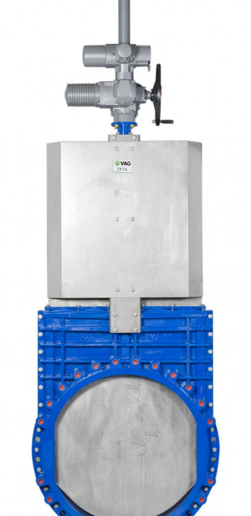 Задвижка шиберная ножевая VAG ZETA DN 800 PN 10 с электроприводом AUMA SA14.2 1