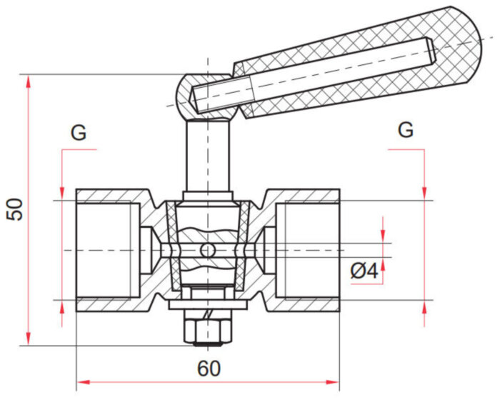 Трехходовой кран с фторопластовой прокладкой и натяжной гайкой Росма 0-2.5 Мпа М20х1,5 00000007318