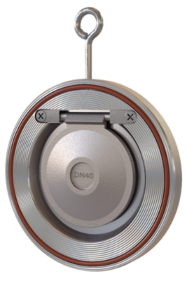 Клапан обратный одностворчатый РАШВОРК 4406 Ду40 Ру16 нержавеющий межфланцевый