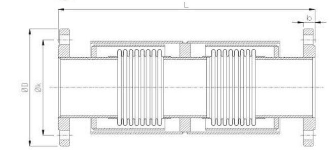 Компенсатор ОПН-16-800-210 Ду 800 Ру 16 сильфонный осевой