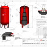 Бак расширительный KRATS VEMS-1500-L0 НР 2" DN 958 PN 10 мембранный для отопления 2