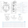 Затвор DENDOR 023F DN 400 PN 16 поворотный дисковый c двумя эксцентриситетами фланцевый чугунный с редуктором 2