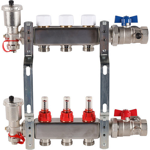 Коллектор ROMMER в сборе с расходомерами 3 выхода