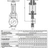 Задвижка шиберная ABRA KV-02 DN 150 PN 16/10 чугунная фланцевая с редуктором 2