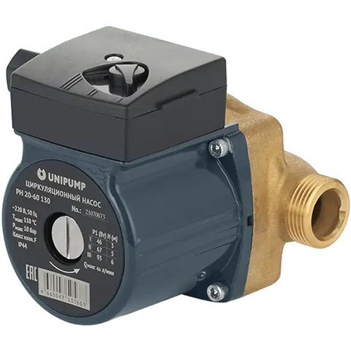 Насос циркуляционный Unipump PH 20-60 130 с мокрым ротором H=6м Q=46л/мин арт. 66193 2