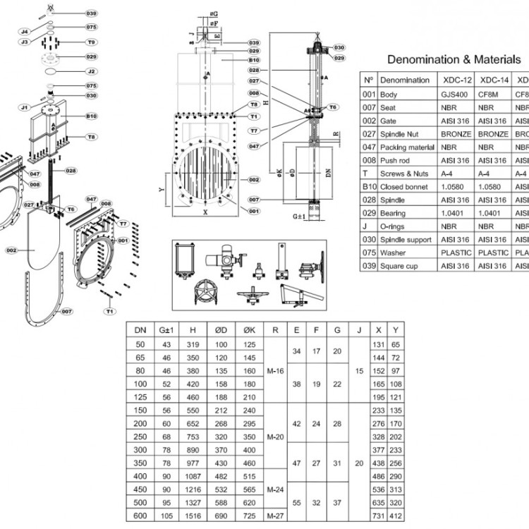 Задвижка AVK 702/14 DN 350 PN 6 шиберная фланцевая для бесколодезной установки 2