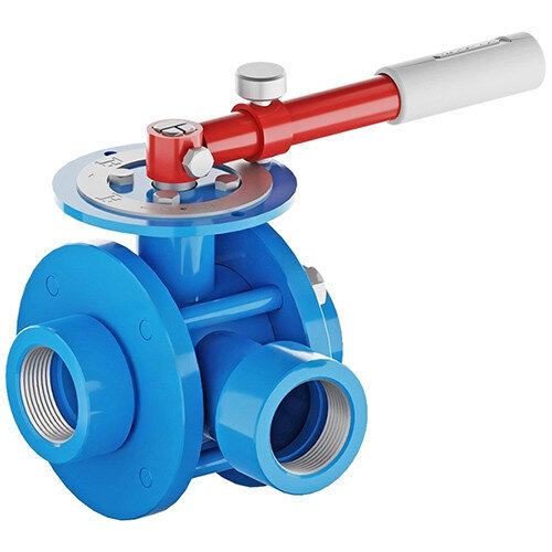 Кран шаровой трехходовой Маршал 11с67п ТТ СР.00.1 DN 65 PN 40 полнопроходной муфтовый