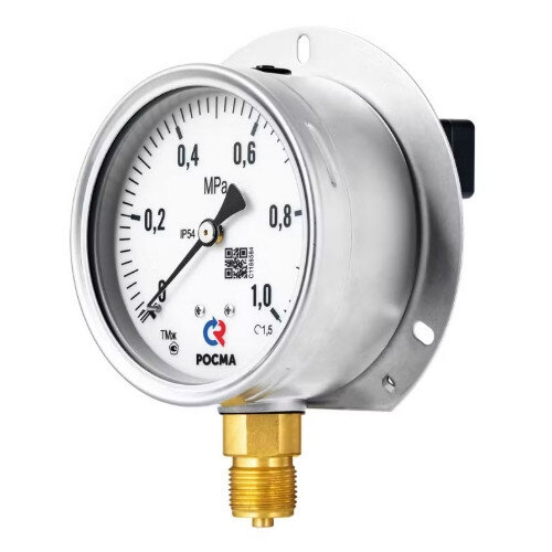 Мановакуумметр РОСМА ТМВж-520РКТ (-0,1...0,3 MПa) Дкорп=100мм кл. 1,5 M20x1,5 железнодорожный c LED-подсветкой, радиальный УТ-00043489