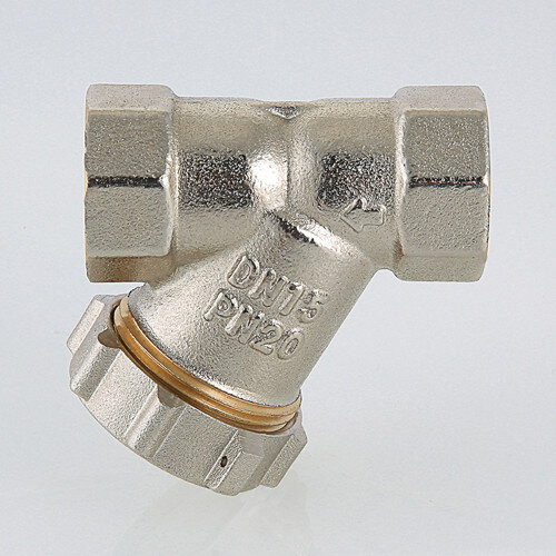 Фильтр механической очистки VALTEC VT.193 ВР 1/2" DN 15 PN 20 косой с заглушкой латунный