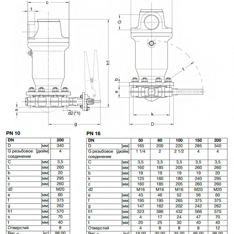 Клапан VAG DUOJET-S DN 100 PN 16 воздушный однокамерный с затвором 2