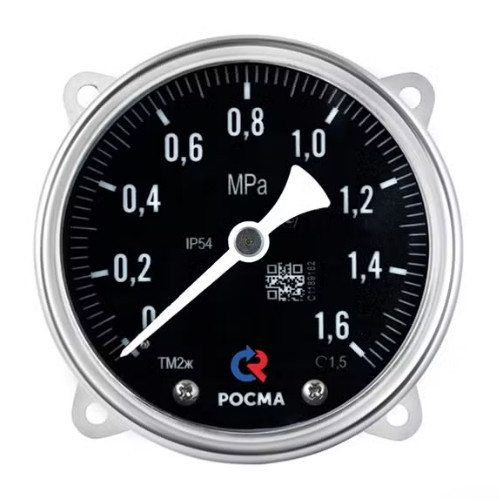 Манометр РОСМА ТМ2ж-520ТЭКТ (0...1 MПa) Дкорп=100мм кл. 1,5 2хM12х1,5 железнодорожный двухштуцерный c LED-подсветкой, эксцентрический УТ-00047499 1
