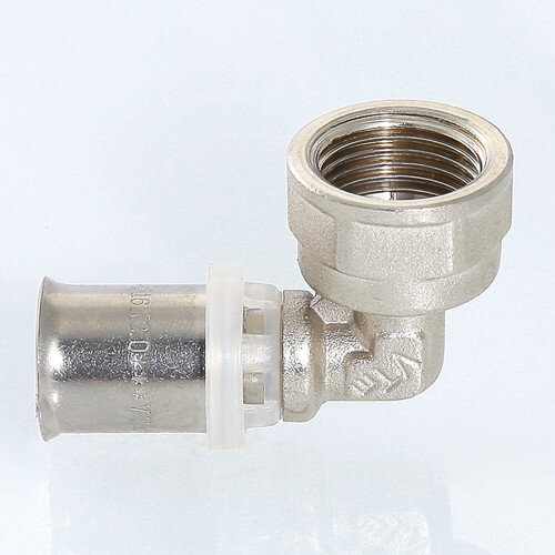 Угольник 90 градусов VALTEC VTm.252 ВР 1/2" DN 20x15 PN 10 латунный никелированный