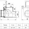 Механический канализационный затвор с фиксатором HL710.1 DN110 с монтажным люком, горизонтальный выпуск 2