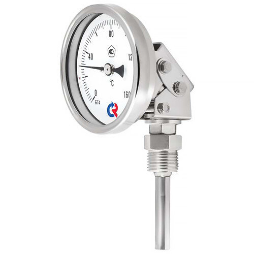 Термометр РОСМА БТ-44.220-200 Дкорп=80мм 10 МПа кл. 1,5 G1/2" Траб = 0...+120°C биметаллический коррозионностойкий универсальный 00000037671