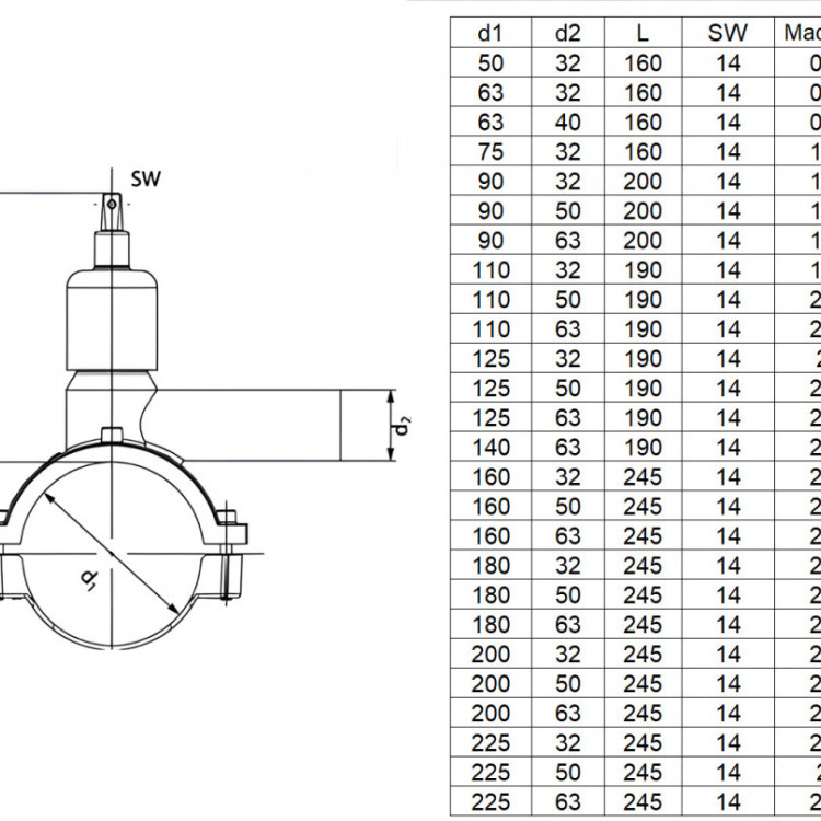 Вентиль FRIALEN DAV DN 200/63 PN 10/16 с удлиненным патрубком 2