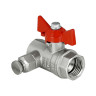 Кран шаровый VALFEX STANDART VF.244 ВР 1/2" Ду 15 Ру 40 с воздухоотводчиком никелированный латунный 1