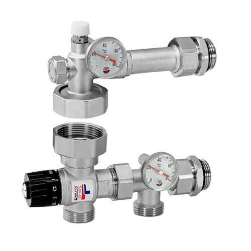 Узел насосно-смесительный VALFEX VF.154.0.130.180 ВР 1"x1 1/2" DN 25 PN 10 с термостатическим клапаном без насоса