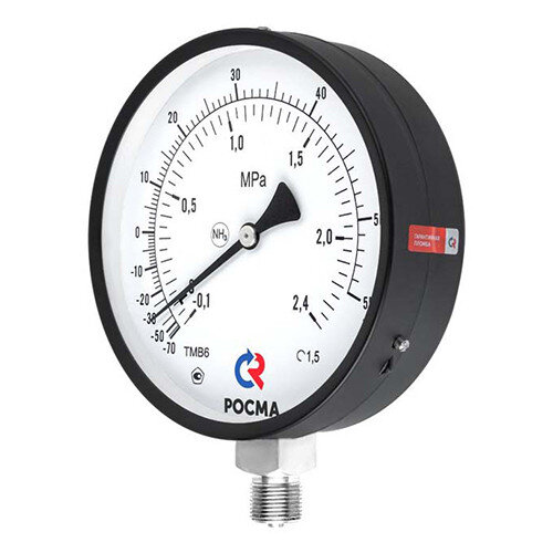 Мановакуумметр РОСМА ТМВ-611Р.00 NH3 (-0,1...1,5 MПa) Дкорп=150мм кл. 1,5 M20x1,5 аммиачный радиальный 00000036573