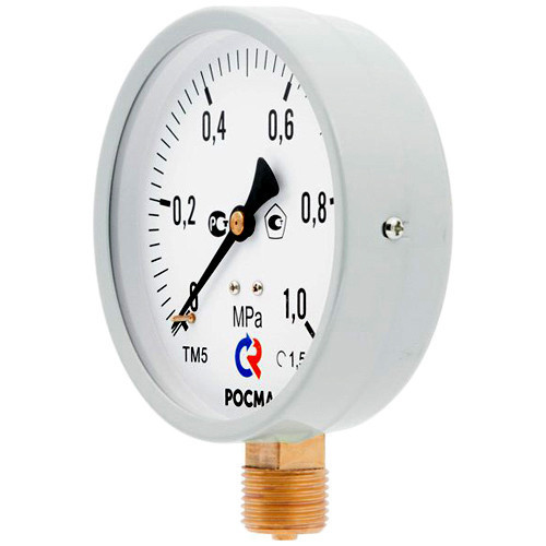 Манометр РОСМА ТМ-510Р.00 М2 (0...0,4 МПа) Дкорп=100мм кл. 1,5 М20х1,5 общетехнический радиальный 00000010525 3