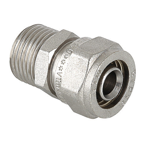 Переходник VALTEC VTm.301 НР 1" DN 26x25 PN 10 латунный никелированный