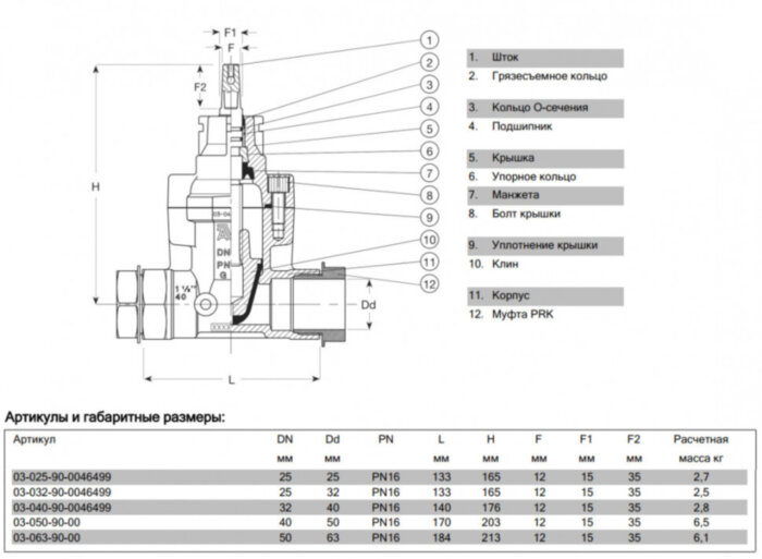 Задвижка AVK 03/90 DN 50/63 PN 16 ответвительная с обжимными муфтами PRK для ПЭ труб фланцевая
