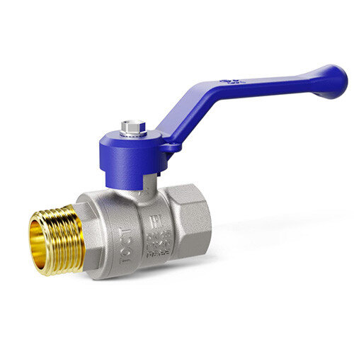 Кран шаровой латунный LD Pride Oxygen 40.32.В-Н.Р GAS Ду 32 Ру 25 резьба (ВР-НР) 1 1/4", никелированный кислородный